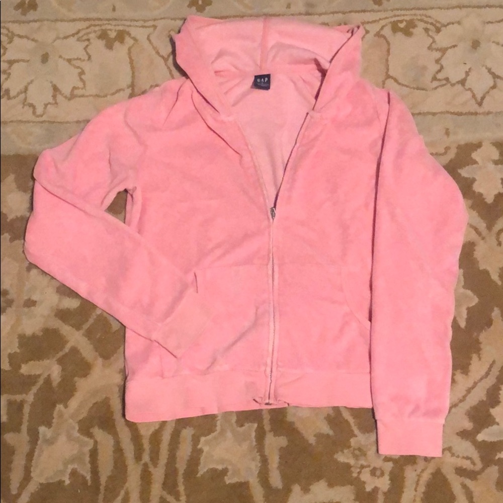 Gap Pink Terry Hooded Zip Jacket